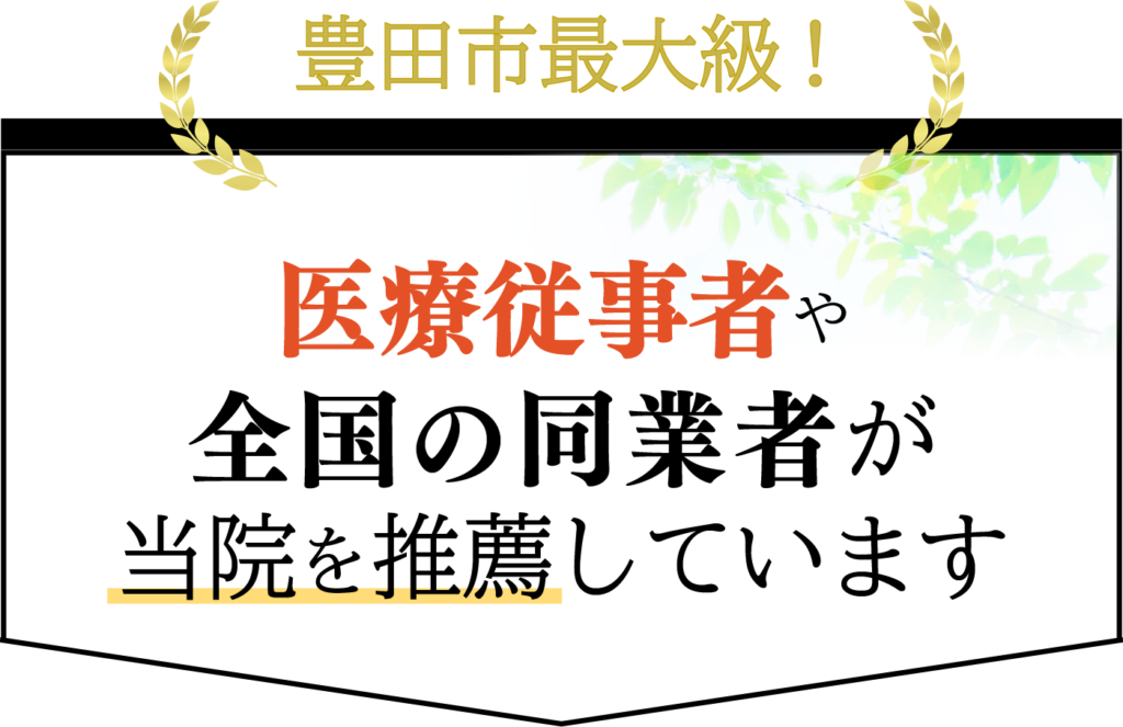 医療従事者や全国の同業者が当院の施術を絶賛しています